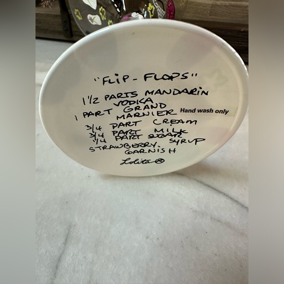LOLITA “Flip Flops” Martini Glass (Hand Painted) - Picture 2 of 4